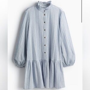 H&M Navy and White Patterned Blouse